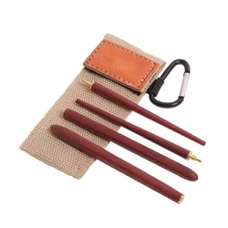 Palillos plegables de madera portátiles con funda de viaje