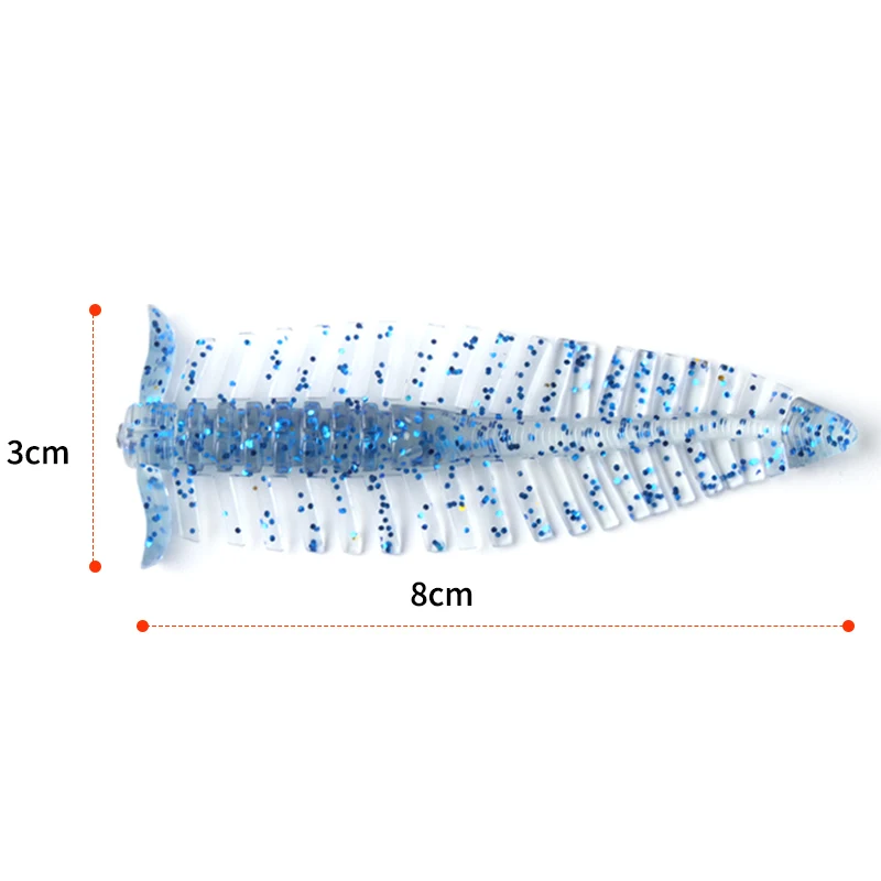 Ruke Solf cebos 6 unids/lote señuelos longitud 80mm 2,5 g/pc truchas de lubina TPE aparejos de pesca señuelos de agua salada cebos juego de señuelos de pesca aparejos - imagen 2