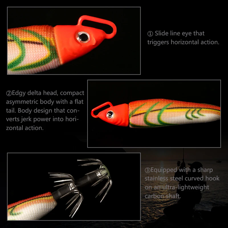 LETOYO plomb calmar Jig 40-100g leurre calmar lumineux appât artificiel pour poulpe Webfoot seiche leurres de pêche en mer - imagen 3