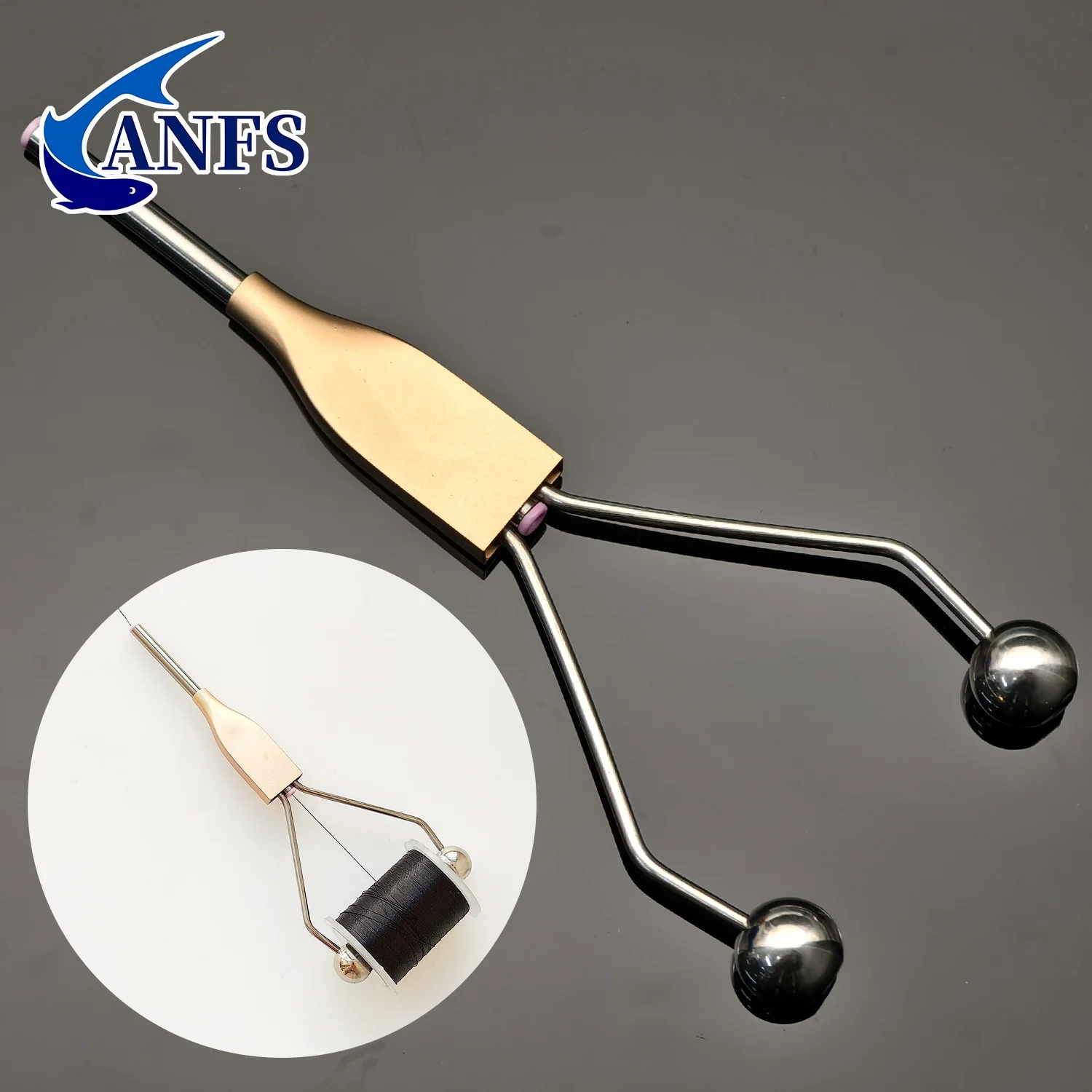 ANFS-enhebrador de bobina para atado de moscas de acero inoxidable, herramienta de roscado fácil y rápida para atar serpentinas, herramienta para atar moscas de pesca, 1 ud.