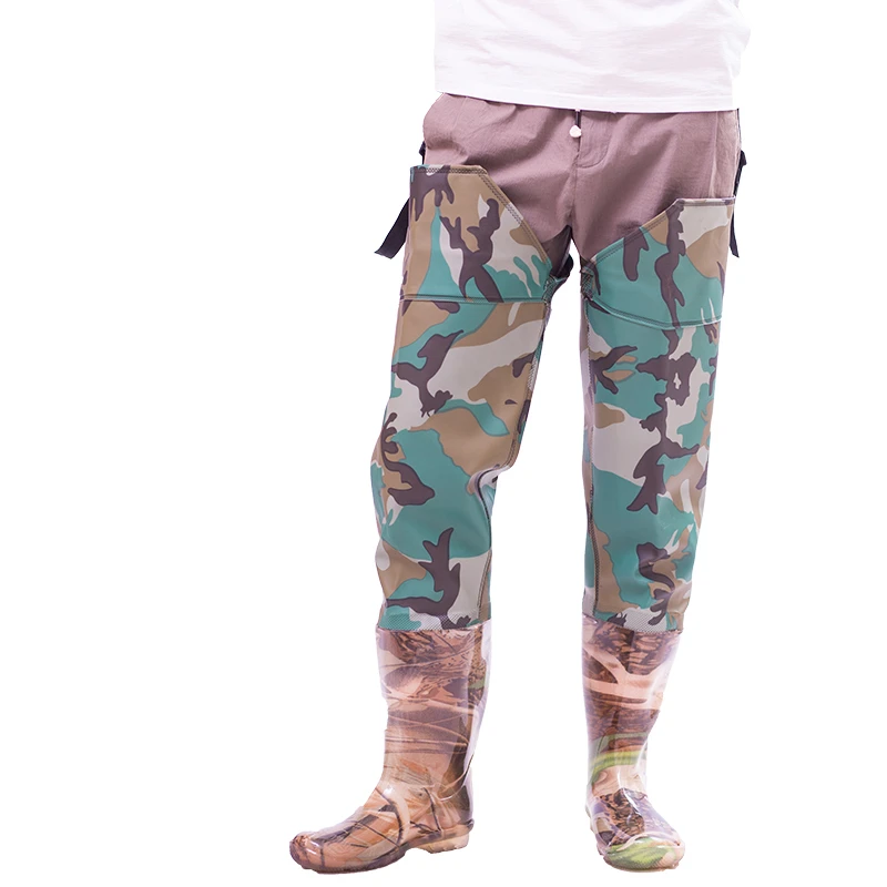 Pantalones de goma para vadear, botas altas antideslizantes, impermeables, transpirables, gruesas, resistentes al desgaste, para pesca y caza al aire libre - imagen 3