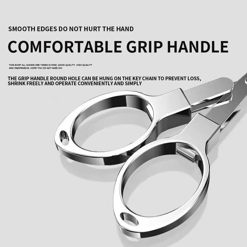 Tijeras plegables de acero para equipo de pesca PD, tijeras de pesca portátiles pequeñas, tijeras de corte de hilo de pesca, tijera de corte de papel - imagen 5