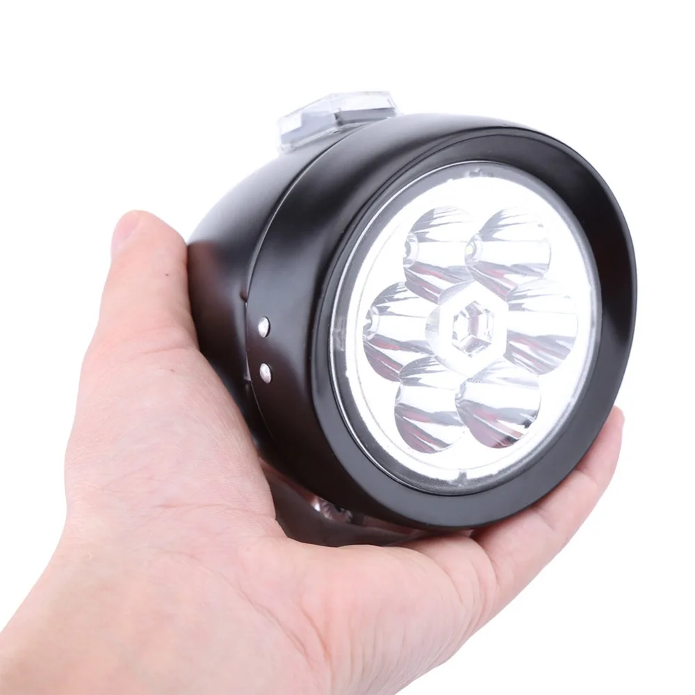 Luz LED Faro Bicicleta Visión Amplia Soporte Metálico Negro - imagen 4