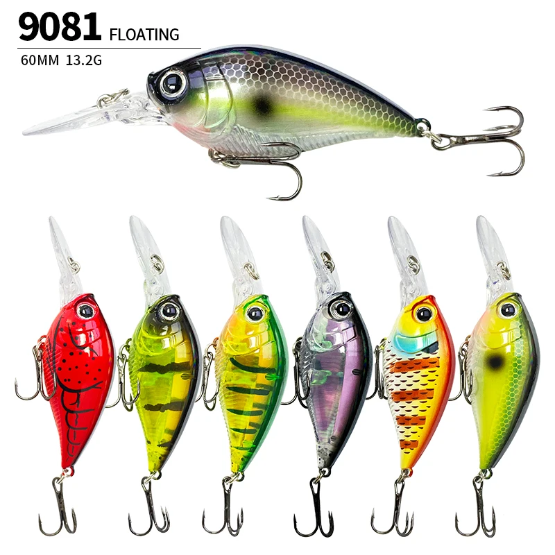 13g 60mm buceo profundo flotante Crankbaits agua salada señuelo de Pesca lubina labio largo Minnow Pesca Wobbler equipo de cebo Artificial - imagen 3