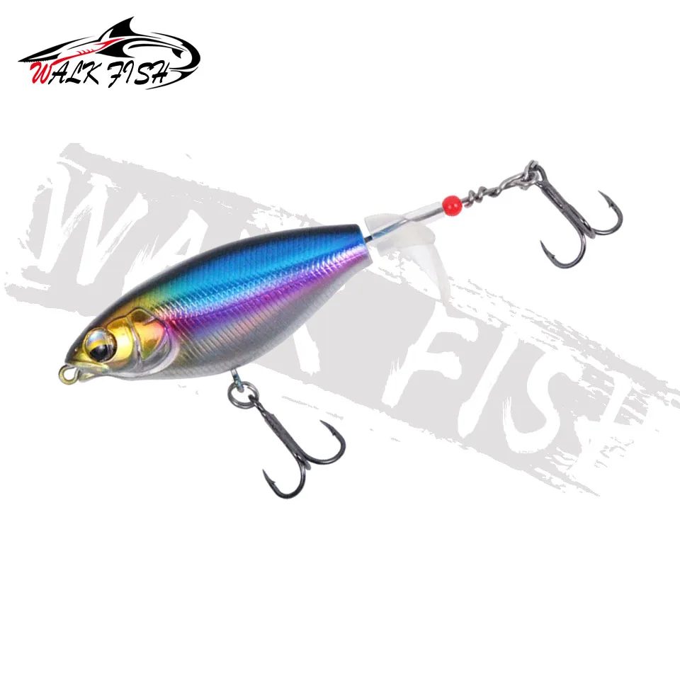 WALK FISH-señuelo de pesca Whopper Plopper, 1 piezas, 6g, 10g, lápiz Topwater, cebo duro Artificial, lubina, cola giratoria suave, Wobblers - imagen 4