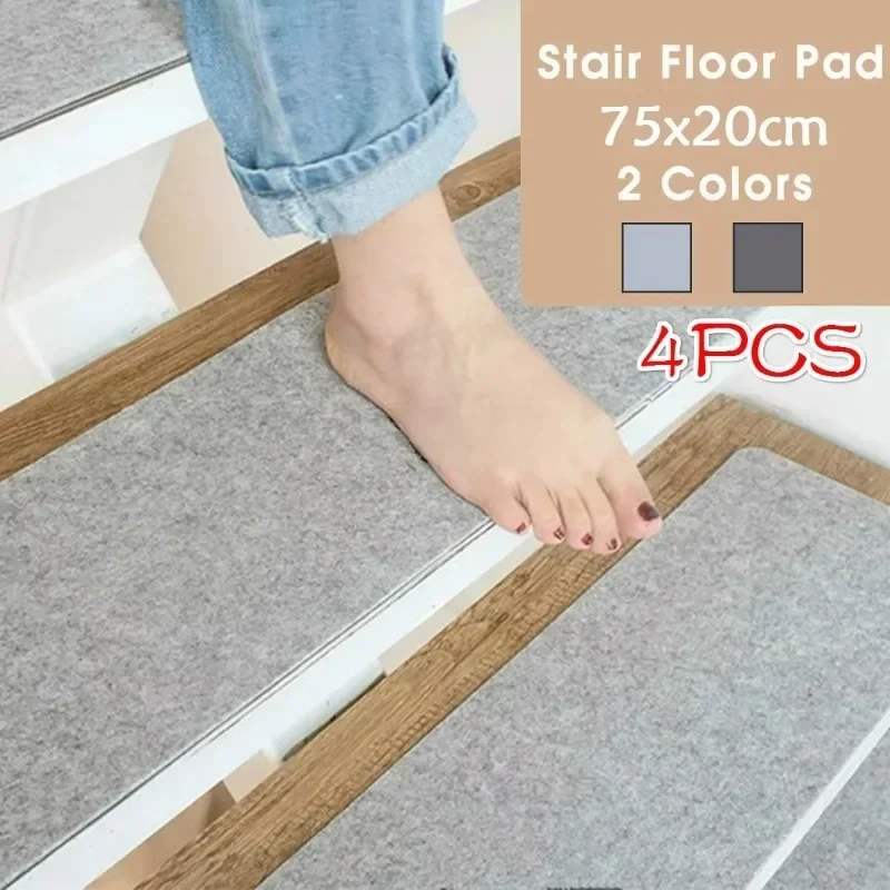 4 Uds. Alfombrillas autoadhesivas antideslizantes para escaleras, cubierta para escalones, cubierta protectora para escaleras del hogar, alfombras para sala de estar - imagen 3