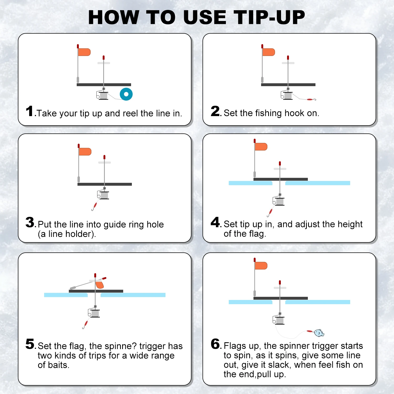 Sougayilang Tip-Up Pesca en Hielo – Gatillo Doble y Bandera Naranja - imagen 4