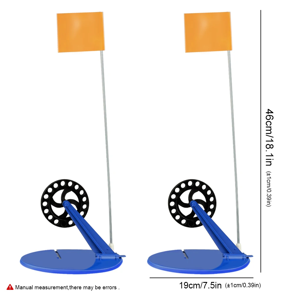 NGB 2 unids/set caña de pescar en hielo de invierno punta hacia arriba con marcador de bandera caña de pescar en hielo herramienta de pesca portátil bandera plegable - imagen 3