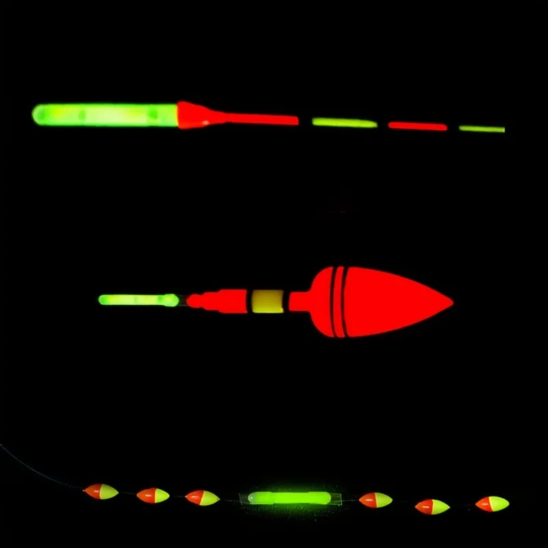 Palo de pesca nocturna, caña fluorescente brillante, suministros de aparejos de pesca, caña emisora de luz flotante completa, deriva de peces - imagen 5