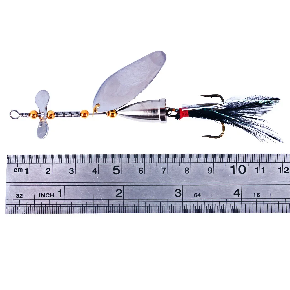 Kit de Señuelos de Pesca giratorios de 5 piezas, cuchara de lentejuelas de Metal, cebo duro, Wobblers, aparejos de pesca, herramienta de anzuelo de lentejuelas - imagen 2