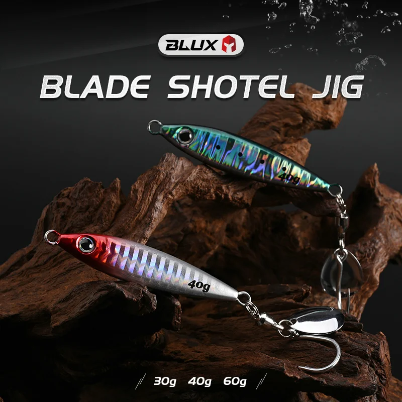 BLUX Blade Shotel Casting Jig 30g 40g 60g cuchara de Jigging de Metal caballa española bajo fuera de la costa cebo Artificial aparejos de agua salada - imagen 3