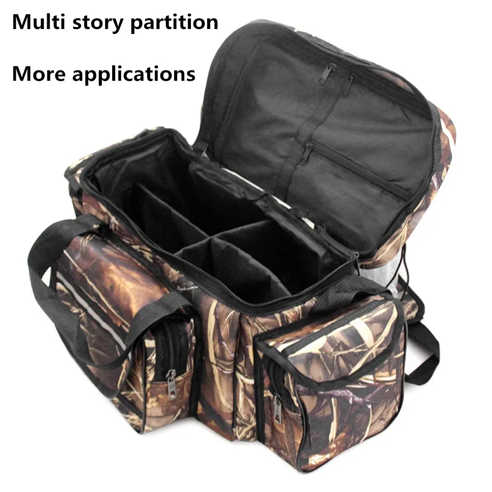 Bolsa de equipo de pesca de gran capacidad, bolsa de almacenamiento de equipo de pesca impermeable, bolso de hombro de viaje al aire libre, bolsa cruzada, equipo de pesca - imagen 2