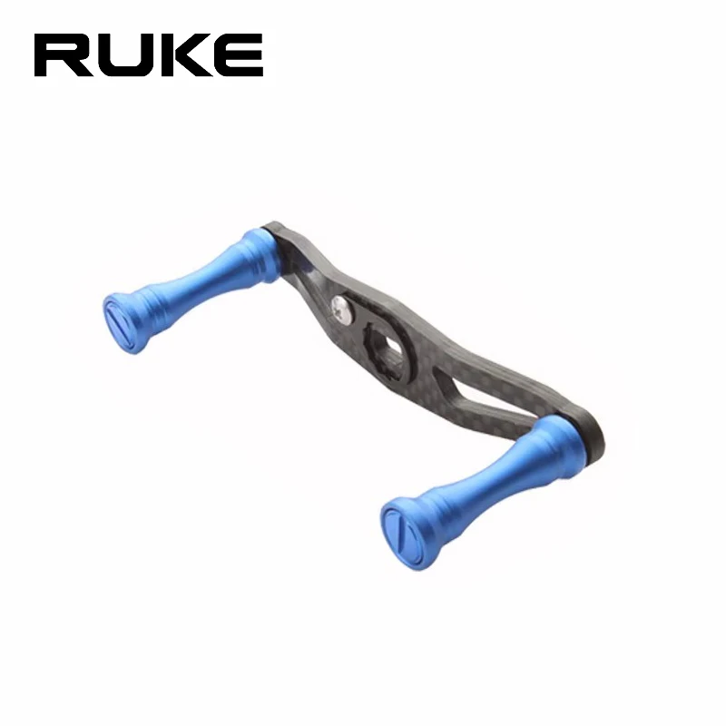 Ruke nuevo carrete de fundición mango de carbono y perilla de Material metálico seis colores longitud 90mm tamaño del agujero de montaje de Baitcasting 8*5mm gratis