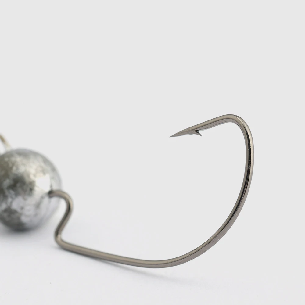 Anzuelos de pesca de 3,5g, 5g, 7g, 10g, cabeza de plantilla afilada de Color Original, manivela de gusano, aparejos de plantilla oscilante para Texas Rigs, 5 piezas - imagen 5