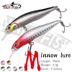 WALK FISH 1 Uds. Minnow hundido 7,5 cm 5g Jerkbait señuelo de Pesca cebo duro profesional manivela Wobbler buceo lento Pesca Swimbait