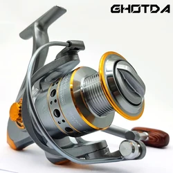 Carrete de pesca giratorio ligero 1000/2000/3000/4000/5000/6000/7000 rueda de Jigging de mar 5,2: 1 relación de engranaje taza de línea de Metal para toda el agua