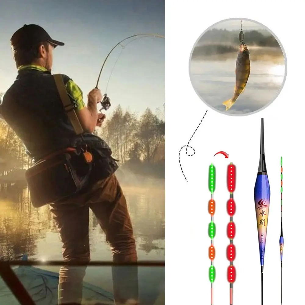 Flotador de pesca electrónico con indicador Led inteligente, flotadores de pesca en roca de alta sensibilidad, tubo de derrape antideslizante, 2 luces flotantes para exteriores - imagen 2