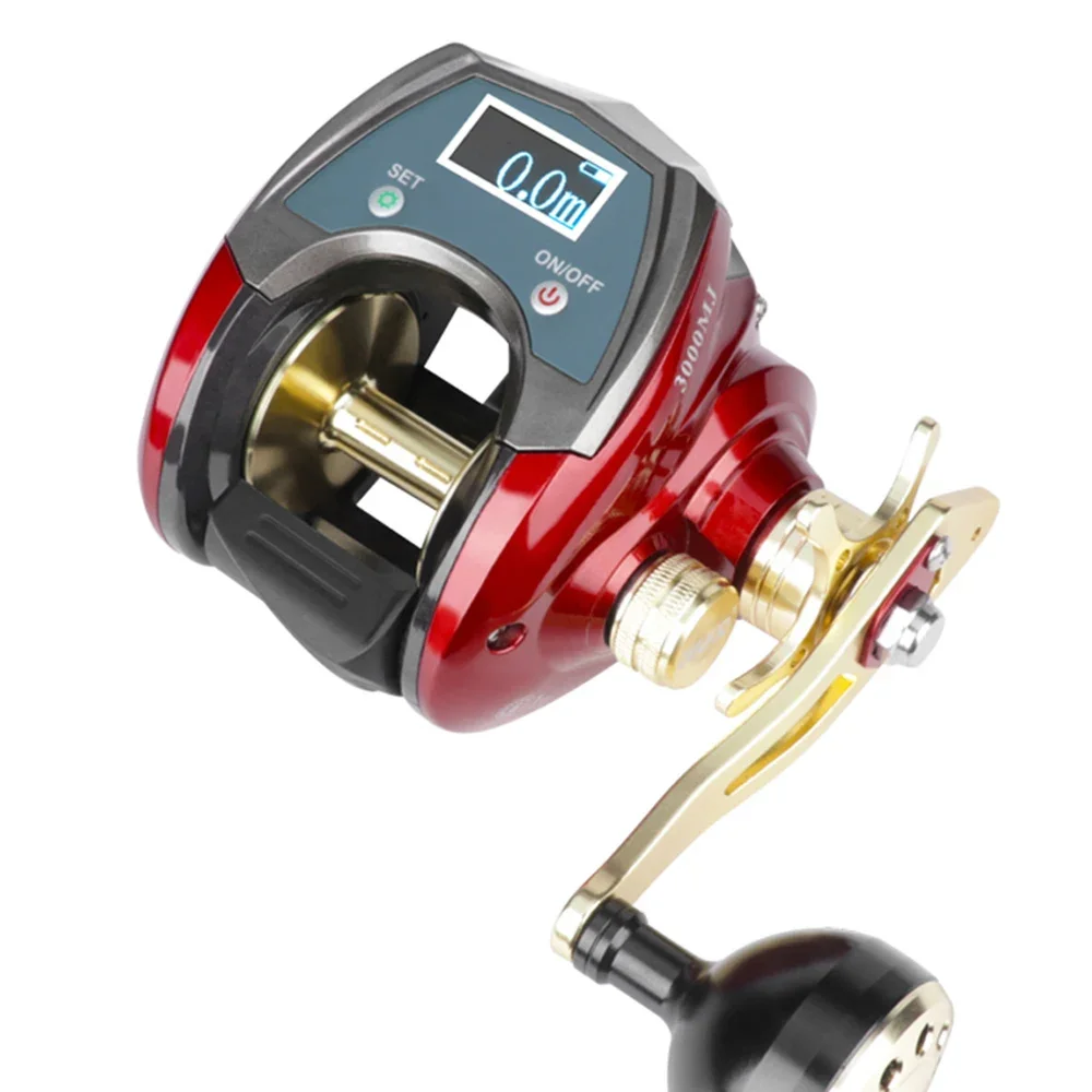 Carrete de pesca electrónico Baitcasting de alta velocidad 6,4:1 arrastre máximo 20kg Iron Man línea conteo rueda de pantalla Digital para pesca en el mar - imagen 3