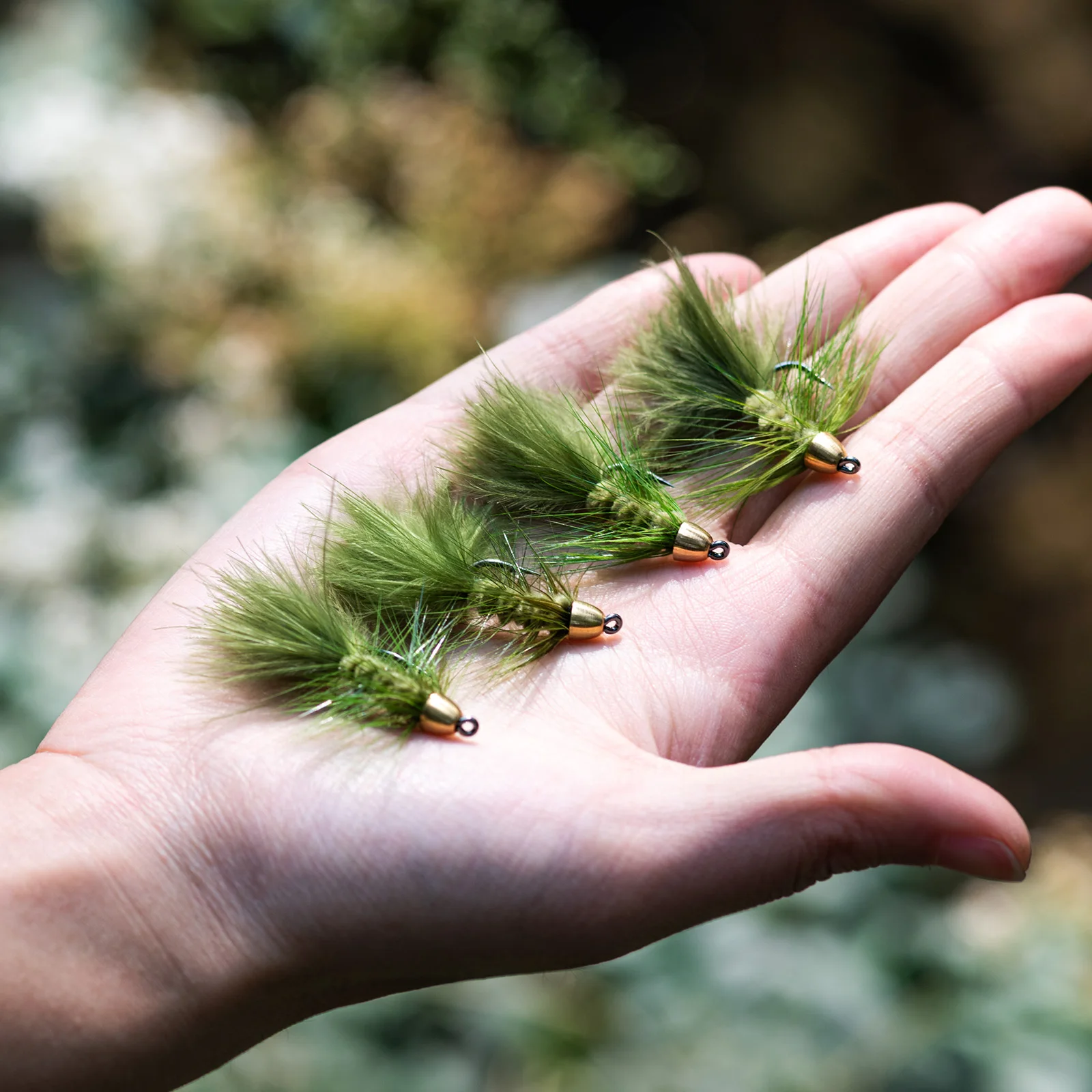 Goture-señuelo de pesca de latón con cabeza de 4 piezas, señuelo de pesca con mosca, trucha Artificial - imagen 5