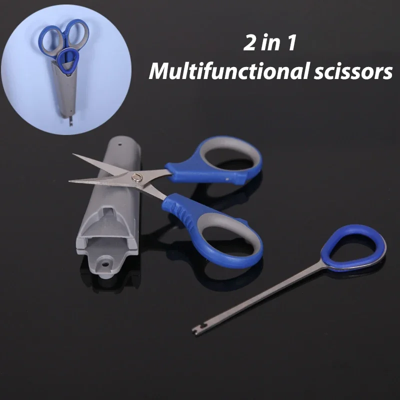 Juego de tijeras de pesca con Extractor de anzuelos, tijeras multifuncionales de acero inoxidable, línea de PE cortada, línea trenzada, accesorios de pesca - imagen 2