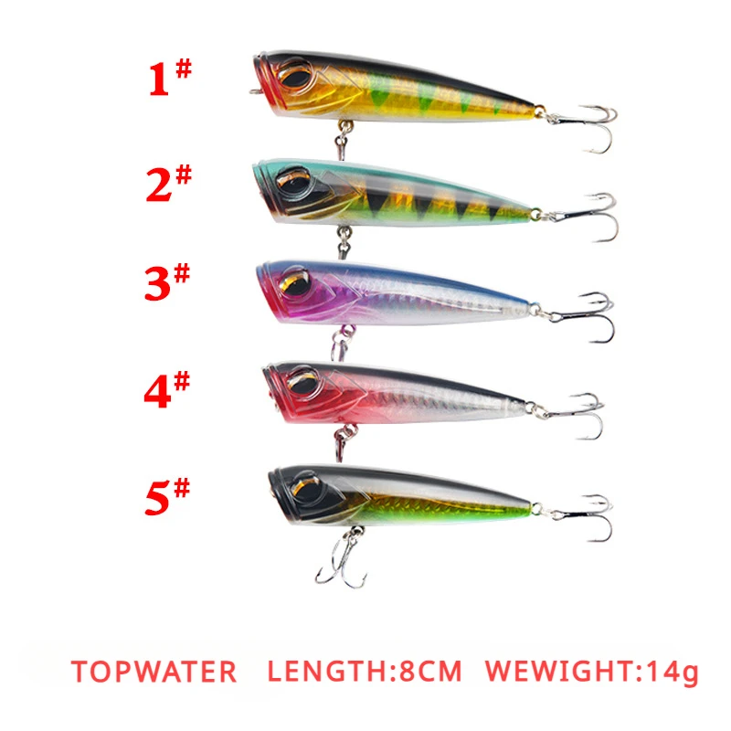Popper de superficie Ties Warbler – Señuelo ojos 3D para lubina - imagen 4