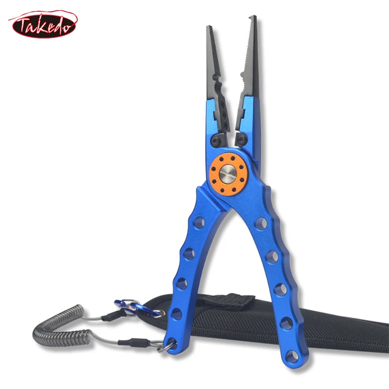 TAKEDO-manga de pesca multifunción de acero inoxidable, alicates de pesca de aleación de aluminio, herramienta de pesca, tijeras, removedor de anzuelos - imagen 2