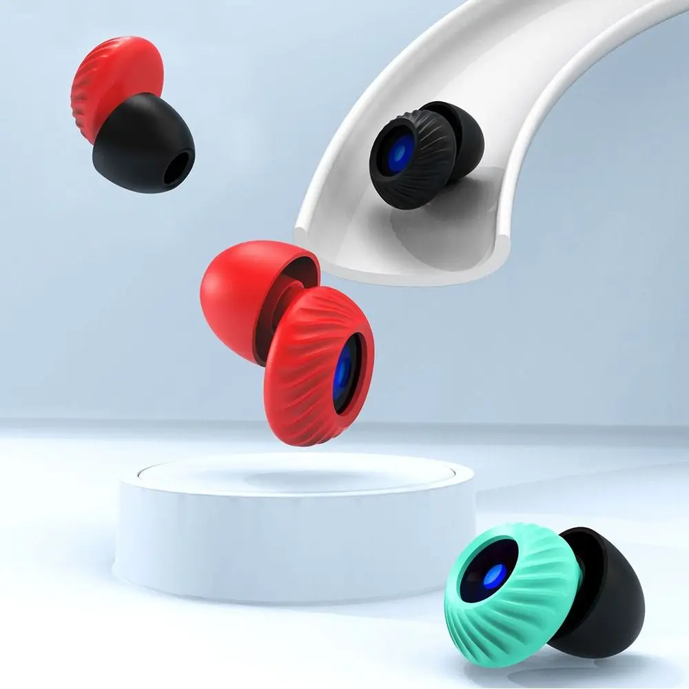 Tapones insonorizados de silicona para los oídos, suministros de reducción de ruido para dormir profundamente, antiruido, reutilizables, 1 par - imagen 4