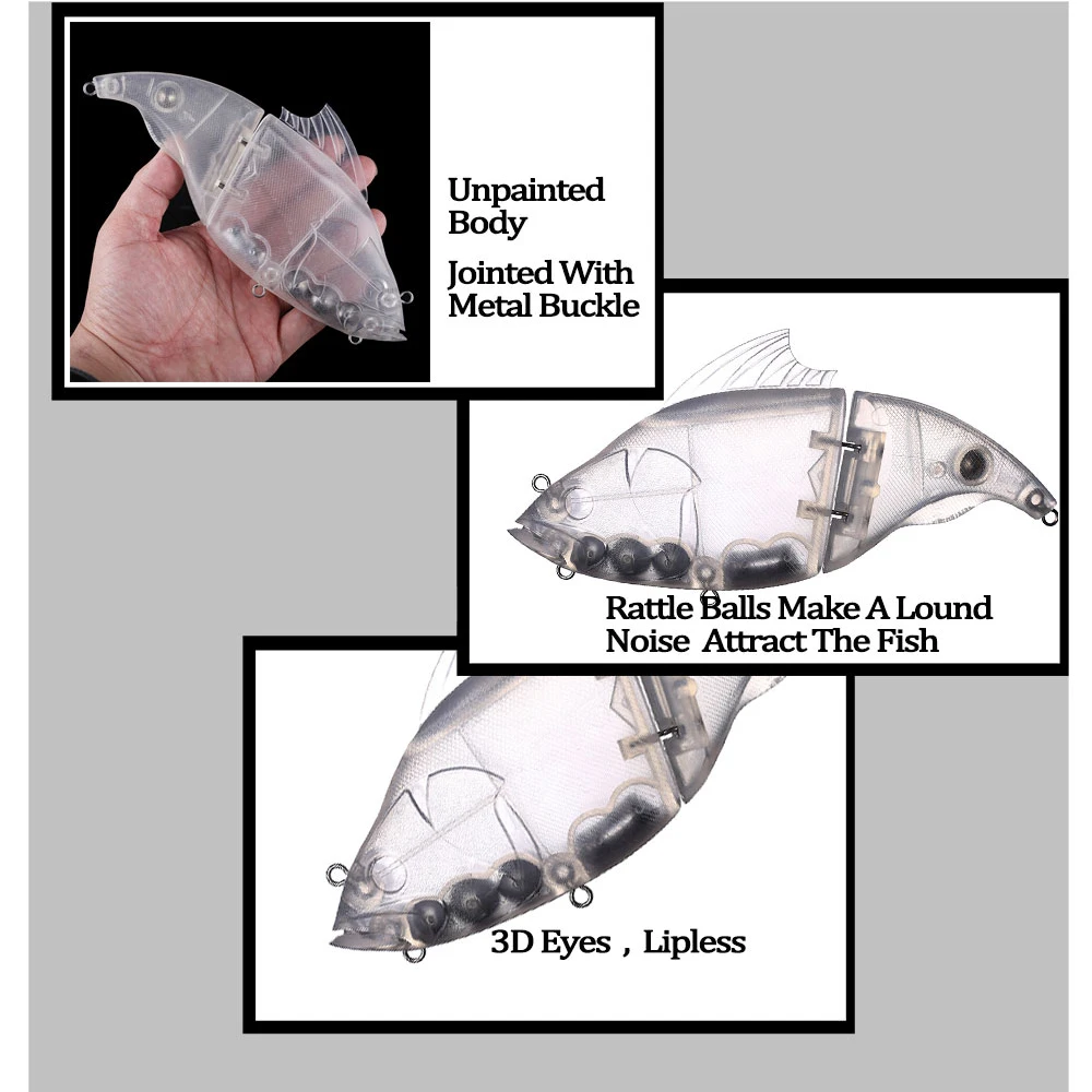 Chan'sHuang-señuelo de pesca Artificial, cebo en blanco sin pintar, 2 piezas, 200MM, 169G, 2 segmentos - imagen 4