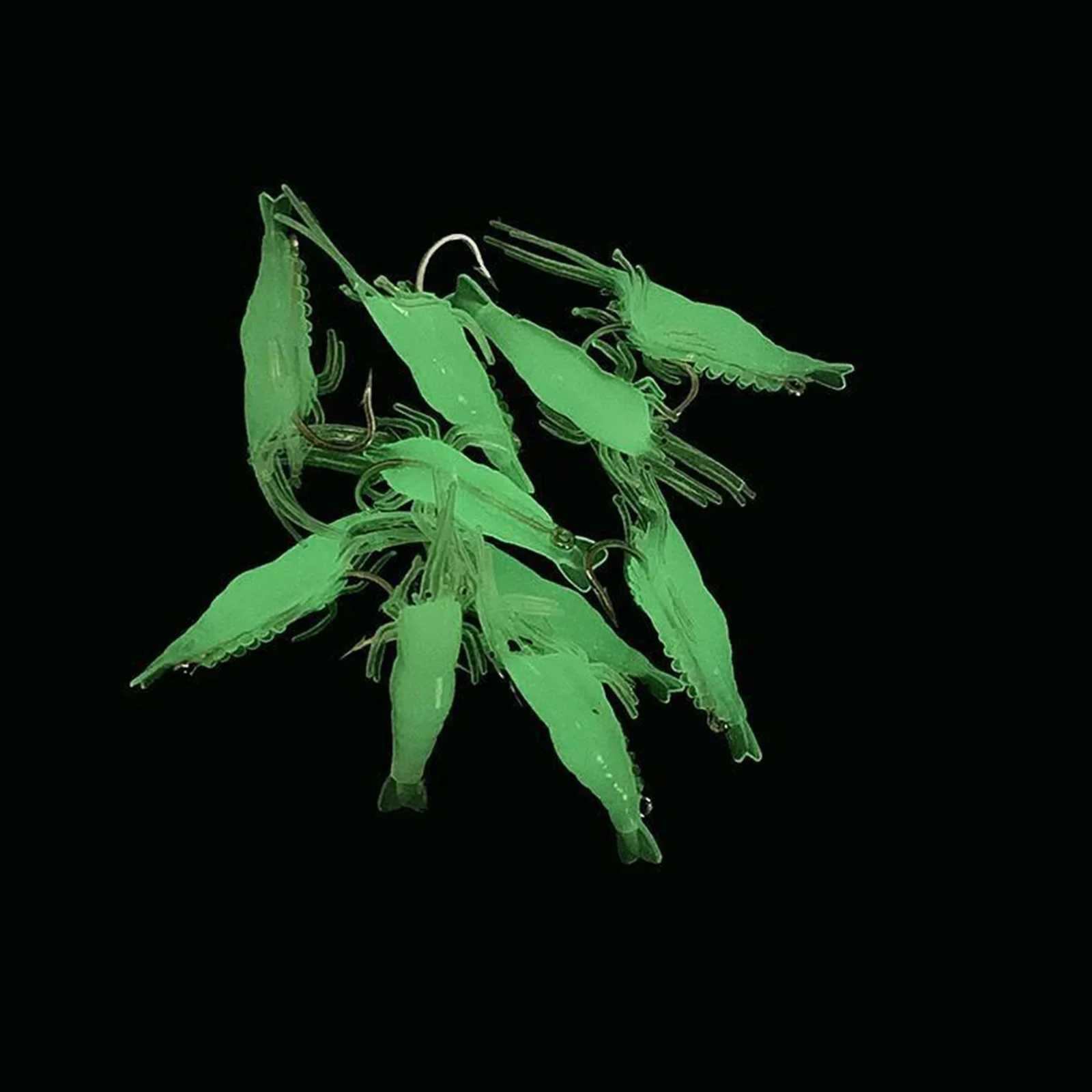 10 Uds. 3 uds. Señuelos para camarones, simulación de pesca, anzuelos luminosos para agua salada, señuelo Artificial para camarones blandos, gusanos, gambas - imagen 4