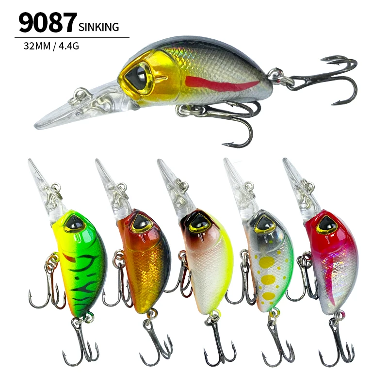 32mm 4g Mini señuelo de pesca de pececillo hundido Crankbait Wobbler cebo Artificial para Lucio Walleye Bass Swimbait accesorios de pesca - imagen 3