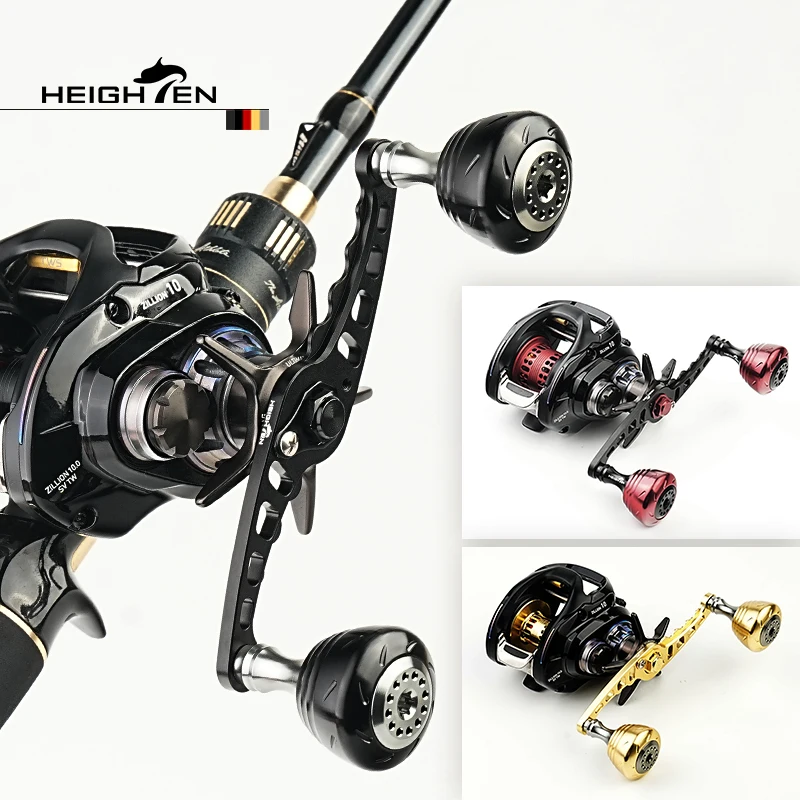 HEIGHTEN-mango doble para carrete de Baitcasting, distancia de eje de 110mm con perilla de 30mm de diámetro, accesorio de modificación de carrete de pesca - imagen 2