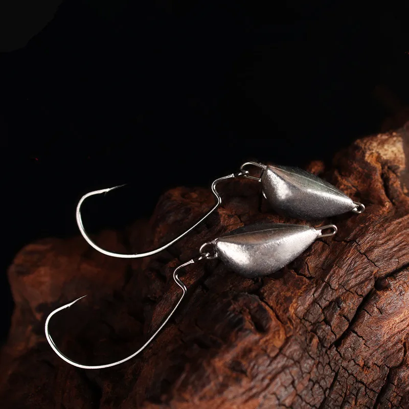 Anzuelo con cabeza de anzuelo de pesca, 3,5g, 5g, 7g, 10g, anzuelos de gusano para fortalecer el peso, obstáculo de salto, cebo blando, lote de 3 piezas en oferta - imagen 2