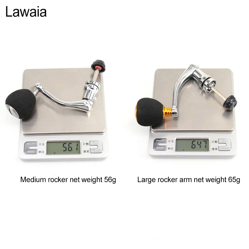 Mango de carrete de pesca Lawaia, todo Metal Rocker EVA modificado Rocker Metal plegable, rueda continua, brazo basculante - imagen 3