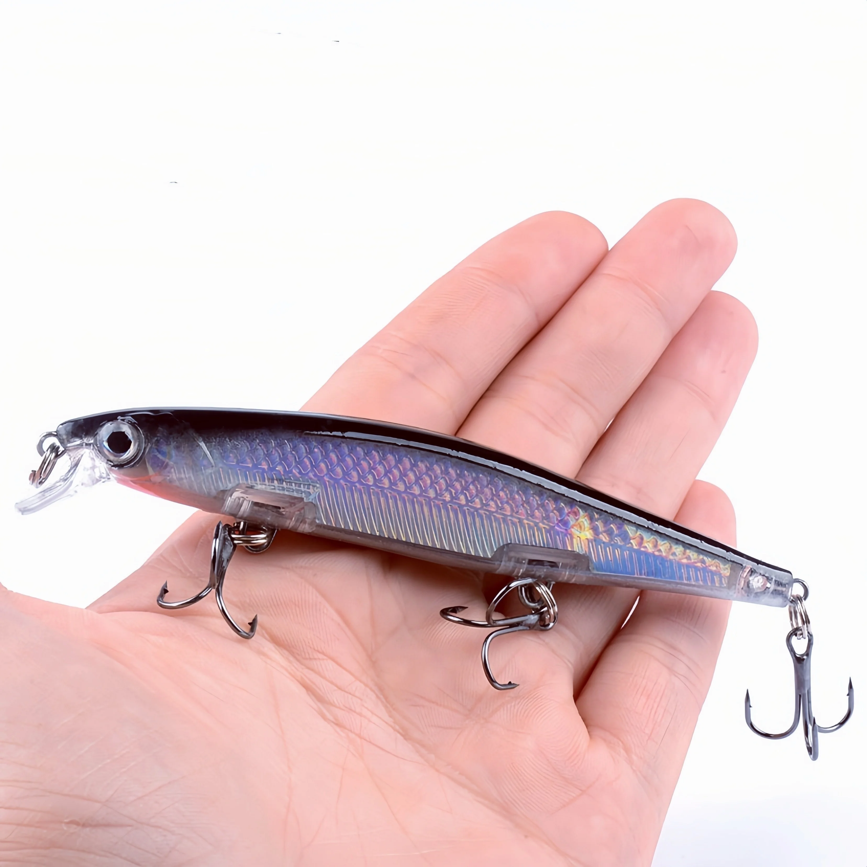 1 Uds Señuelos de pesca 4,33 pulgadas 13,8g hundimiento Minnow Wobblers plástico cebos artificiales gancho lubina carpa Swimbait aparejos de pesca - imagen 2