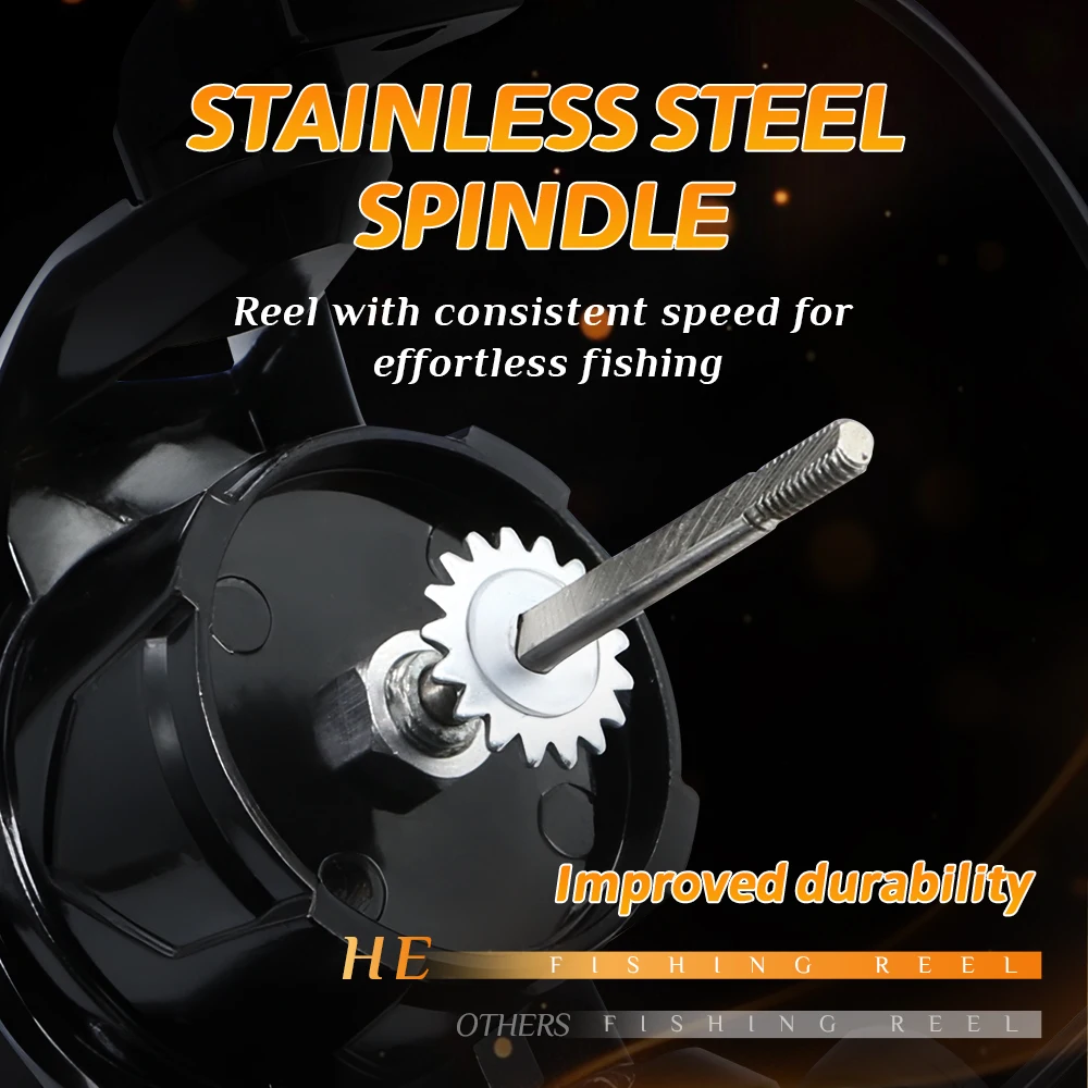 Carretes giratorios Rooblinos HE, Metal ultraligero, relación de engranaje 5,2: 1, 1000-7000, carretes de pesca de arrastre máximo grande para agua salada o dulce - imagen 4