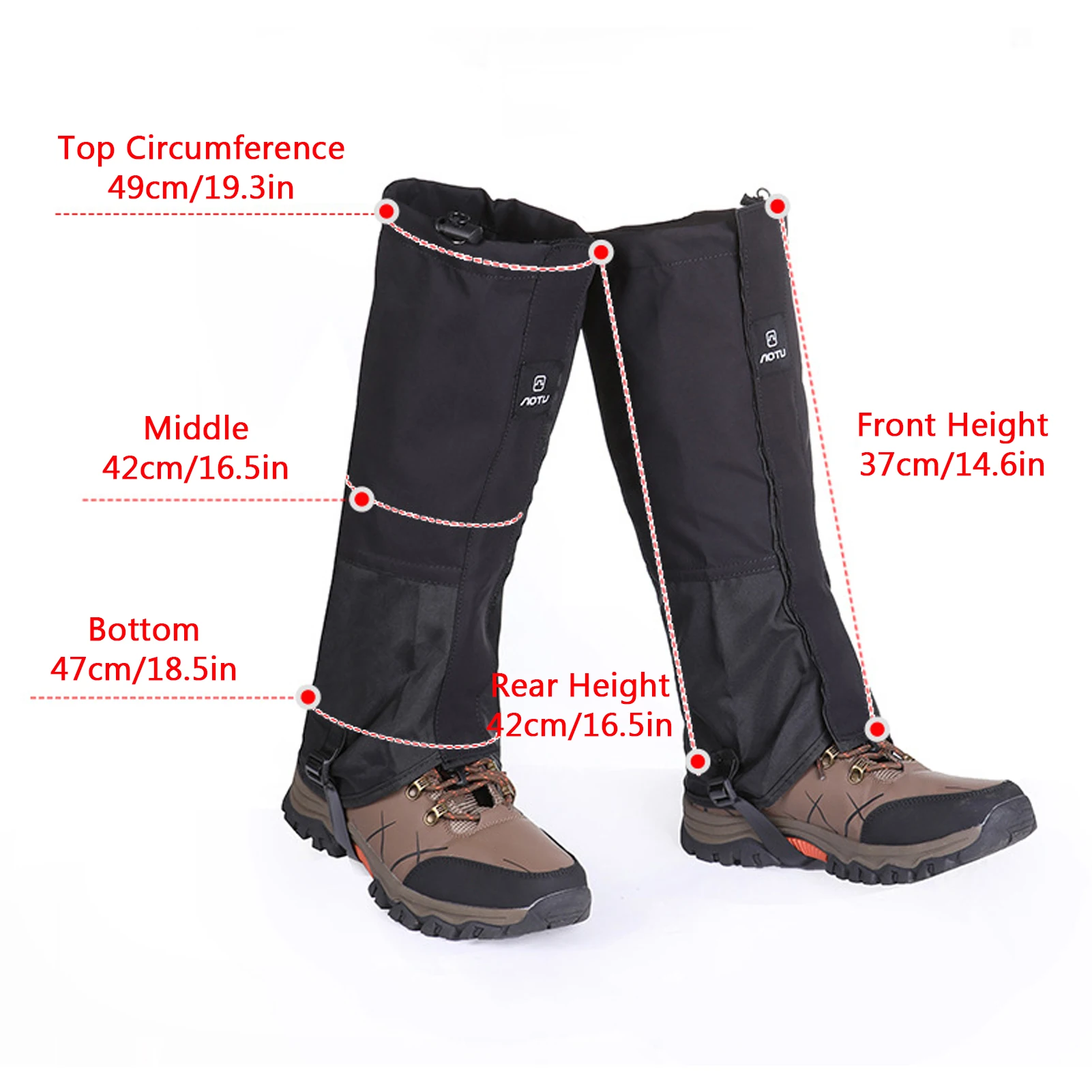 Polainas para botas al aire libre para hombre, impermeables, transpirables, anti nieve, antiarena, con correa de TPU para senderismo y esquí - imagen 5