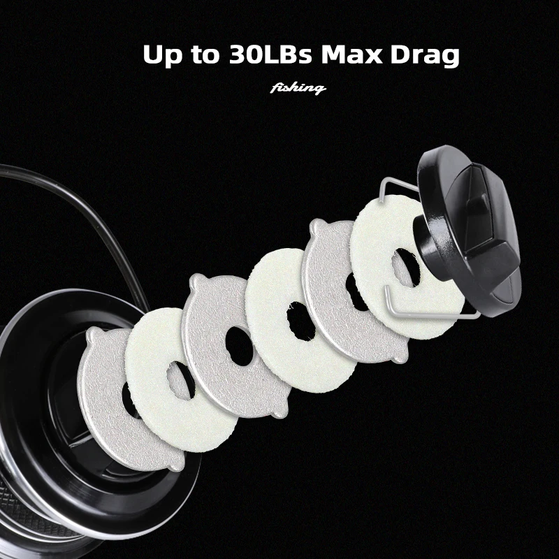 Carrete de pesca MIFINE-EPSILON, ruedas giratorias de pesca, carrete de metal de doble freno, 5,2:1, 3000, 4000, 5000, 6000, carrete de agua salada - imagen 5