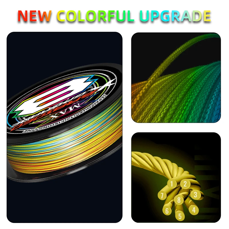 Original Japón YGK X-BRAID actualización X8 línea de pesca de agua salada súper fuerte 150M/200M 8 hebras multifilamento multicolor PE línea - imagen 2