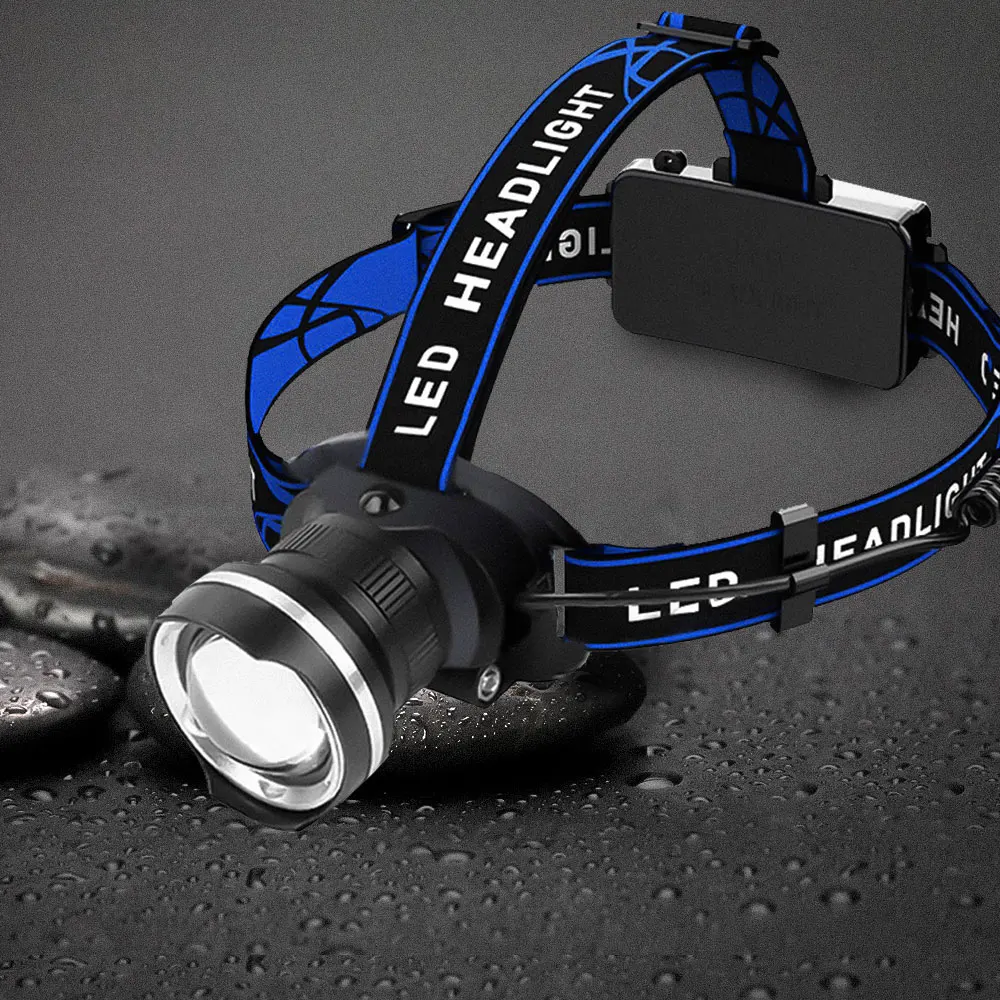Frontal LED recargable con zoom – Impermeable para pesca y caza - imagen 5