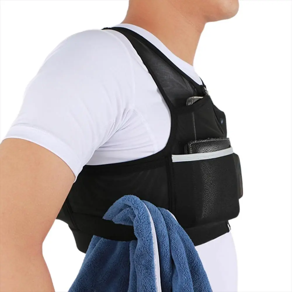 Chaqueta para correr para hombre y mujer, mochila reflectante transpirable para correr, chaleco para maratón, bolsa de almacenamiento para correr, paquete de pecho para correr - imagen 2