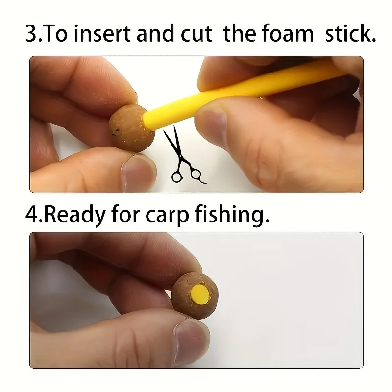 Kit de pesca de carpa con boilies pop-up, espuma Zig y sacabocados - imagen 4