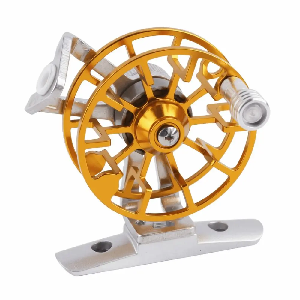 Rueda de pesca en hielo de aleación de aluminio, modelo FD50, carrete de pesca con mosca ultraligero, relación de velocidad 1:1, carrete giratorio para diestros - imagen 5