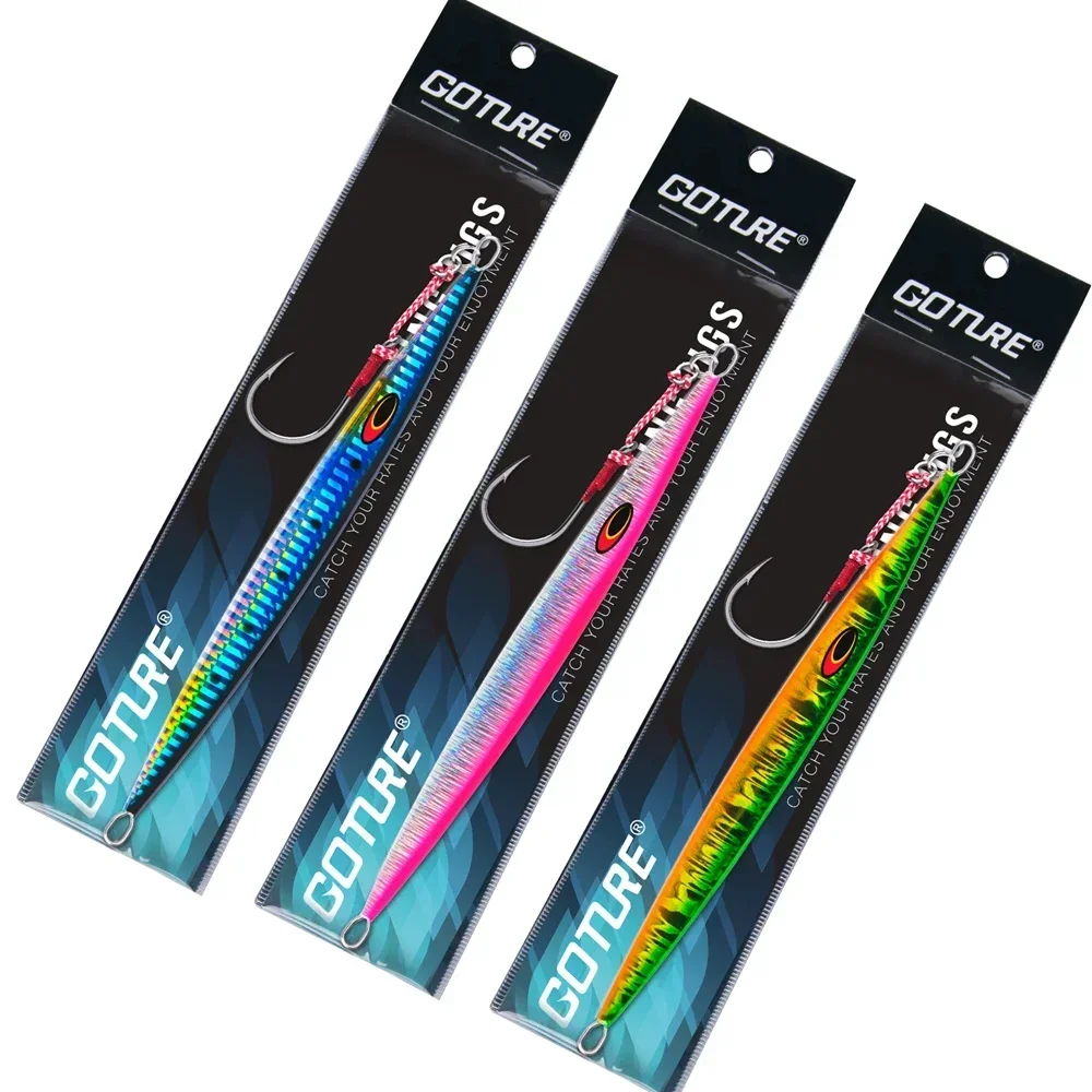 Señuelo de pesca con cuchara de Metal Goture, 1 unidad, 100/200g, Señuelos de Pesca de Mar, plantilla Vertical, señuelo que se hunde de plomo, cebo Artificial, aparejos de pesca - imagen 5