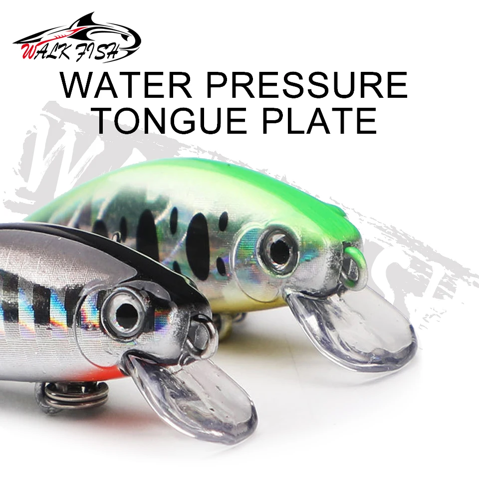 WALK FISH-señuelo duro de pesca, 1 piezas, 45mm, 2,8g, Minnow, Crankbait, gancho triple, Artificial - imagen 5