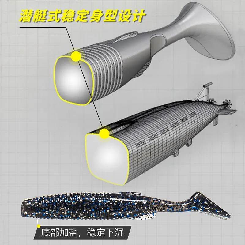 Lurefans-cebos blandos de cola en T, cebos de pesca de hundimiento, Wobbler Artificial para lubina, cebo falso, 1,6g/2,5g/3,0g/4,1g, 10 piezas - imagen 5