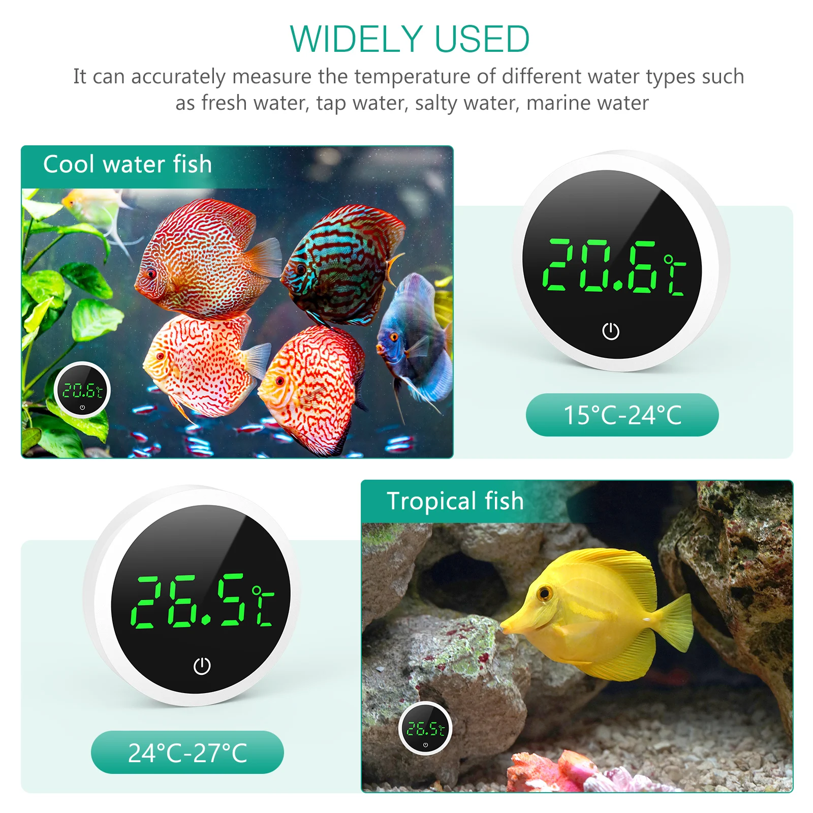 Termómetro digital LCD ORIA para acuario y terrario - imagen 2