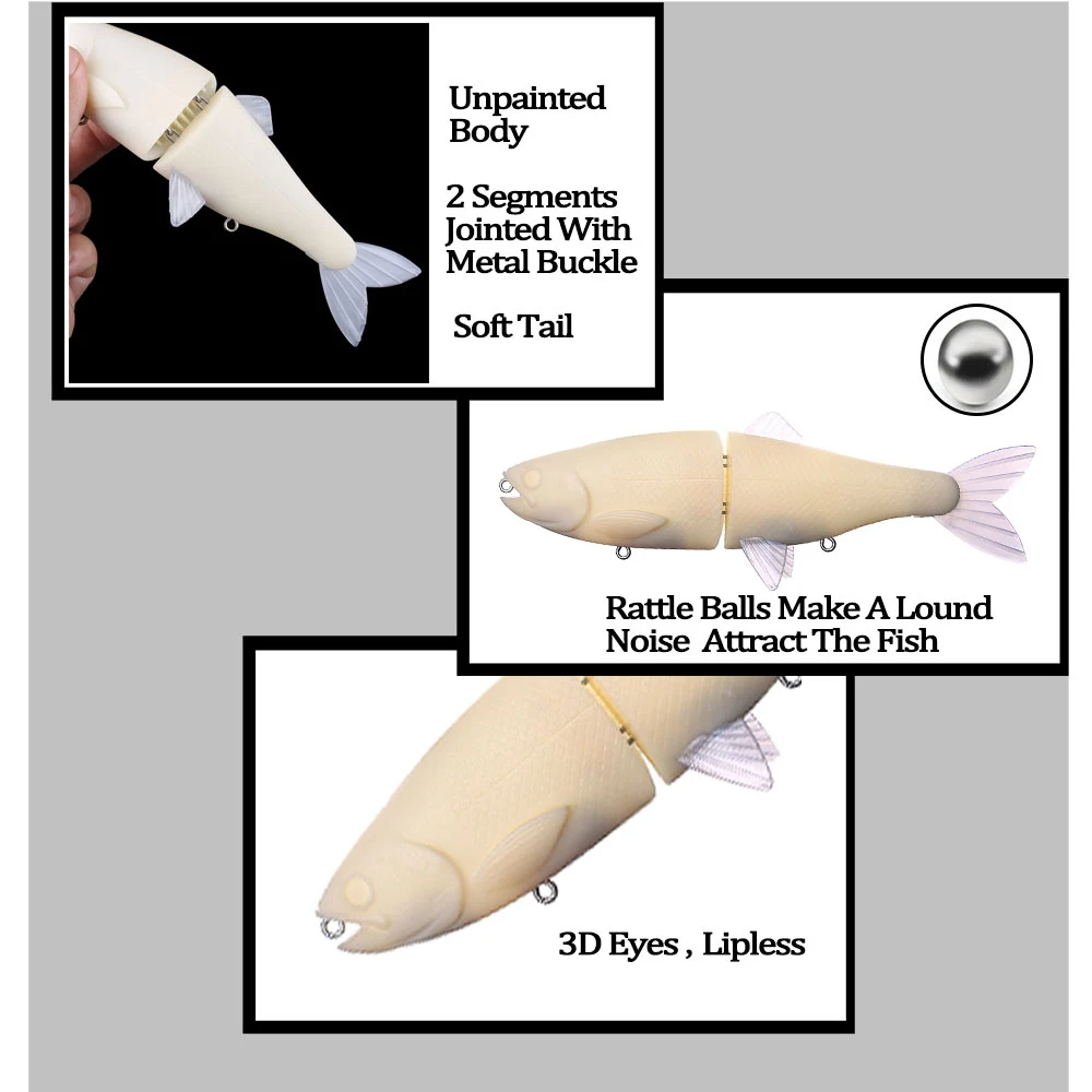 Chan'sHuang-Cebo en blanco sin pintar, 3 piezas, 20cm, 81g, señuelo de pesca Artificial - imagen 4