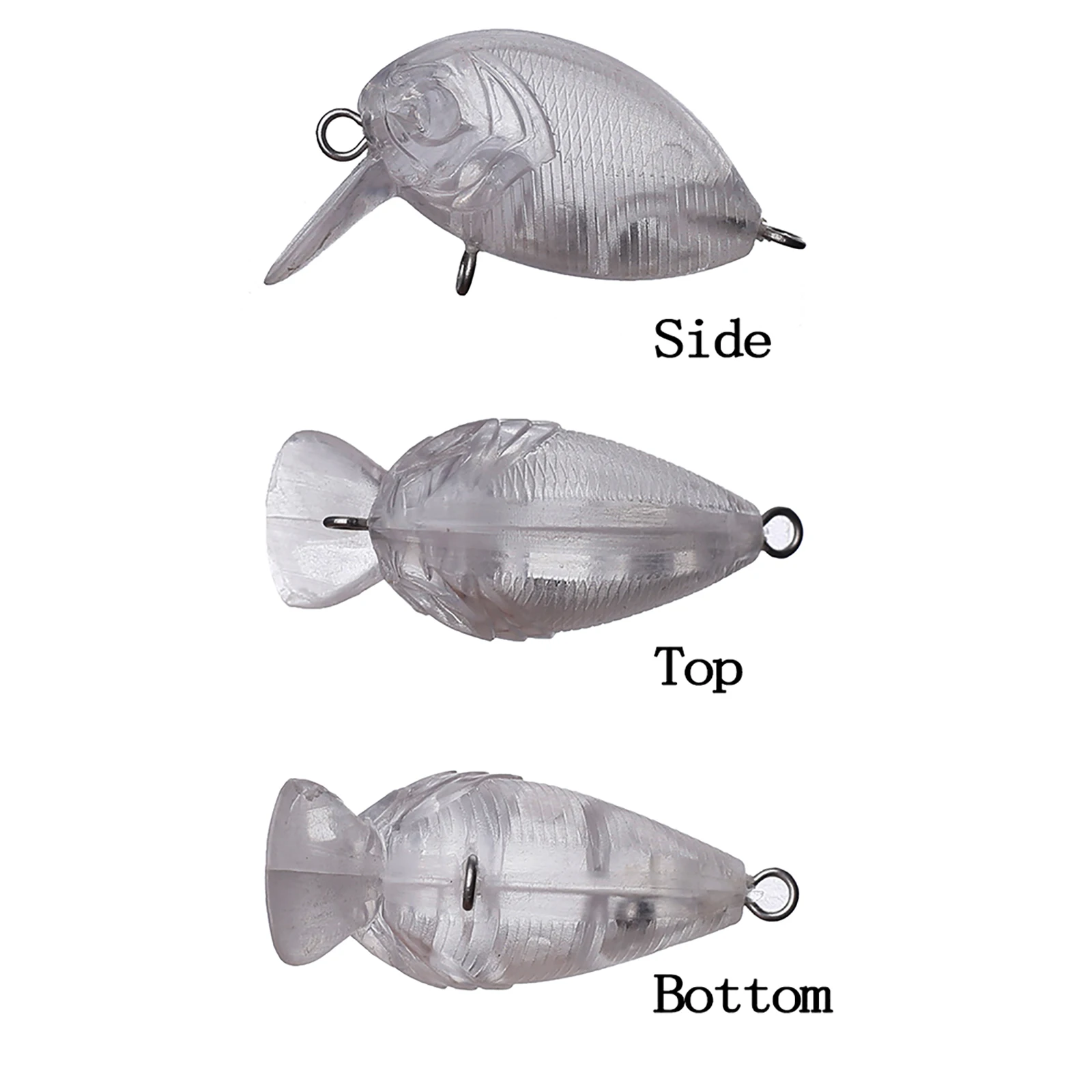 Chan'sHuang 30 Uds. Micro cebo en blanco sin pintar 4cm/3g Mini sonajero flotante Crankbait DIY señuelo de pesca Artificial hecho a mano - imagen 3
