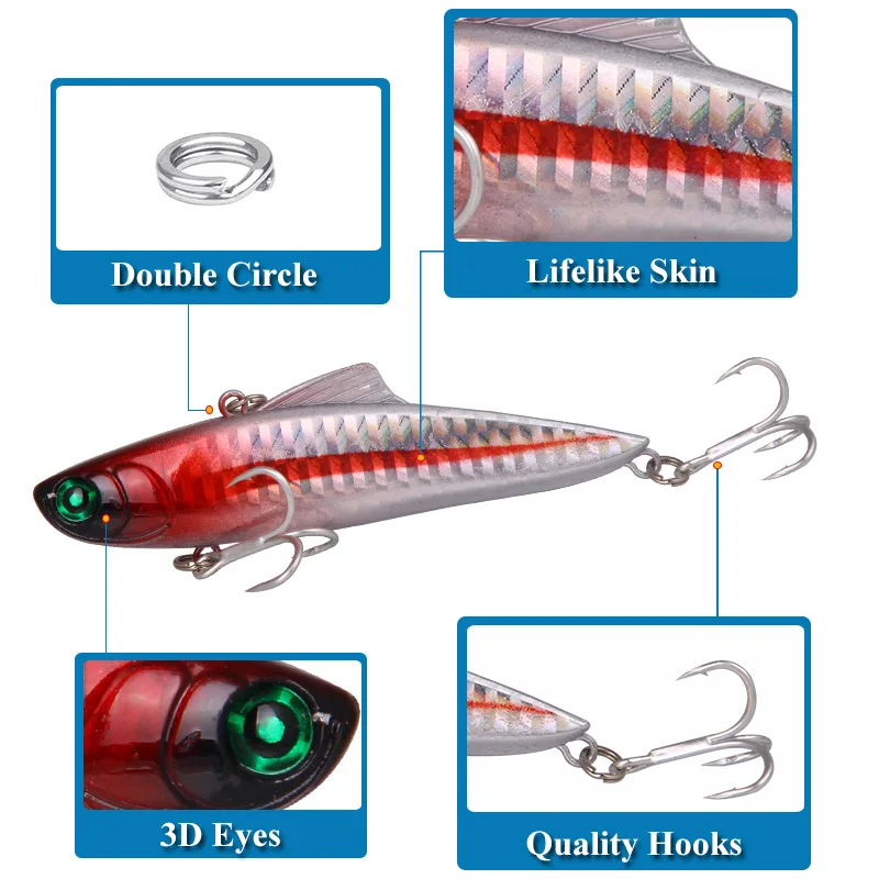 Señuelos de Pesca con vibración, 85mm, 21g, Crankbaits que se hunden, Ratlin, cebo duro Artificial de agua salada, Pesca Isca Wobblers para equipo de Lucio - imagen 5