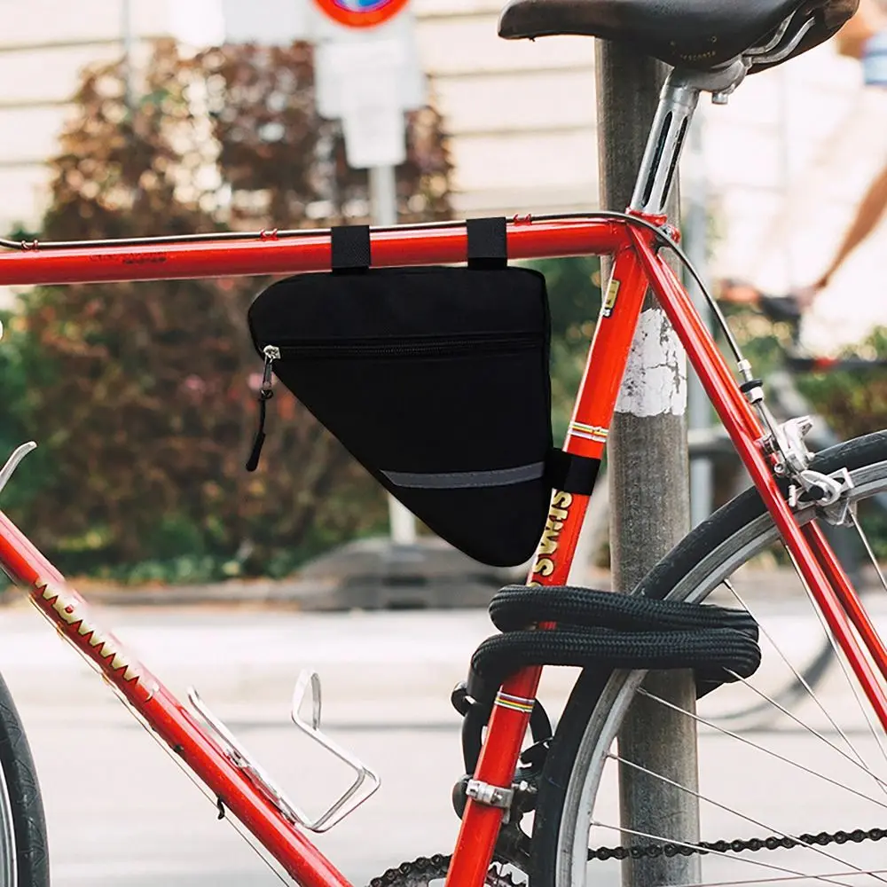 Bolsas triangulares portátiles para cuadro de bicicleta, accesorios delanteros para bicicleta, herramientas, bolsa de almacenamiento para montar al aire libre - imagen 2